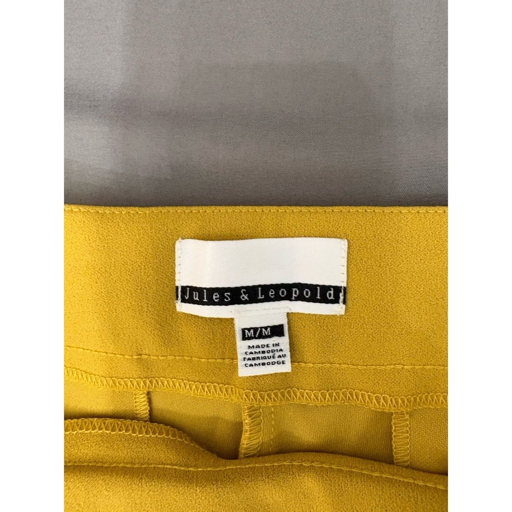 Jules & Leopold Mustard Yellow Women's Cropped Button-Accent Pants Size M - Picture 3 of 12